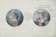Two Costume Designs or Portrait Types, ca. 1785-90. Creator: Anon