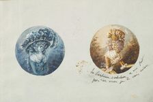 Two Costume Designs or Portrait Types, ca. 1785-90. Creator: Anon