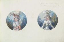 Two Costume Designs or Portrait Types, ca. 1785-90. Creator: Anon