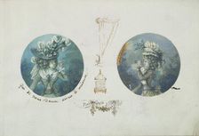 Two Costume Designs or Portrait Studies. Woman with a Bird and a Woman..., ca. 1785-90. Creator: Anon