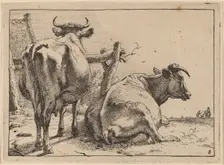 Two Cows Seen from Behind, 1650. Creator: Paulus Potter