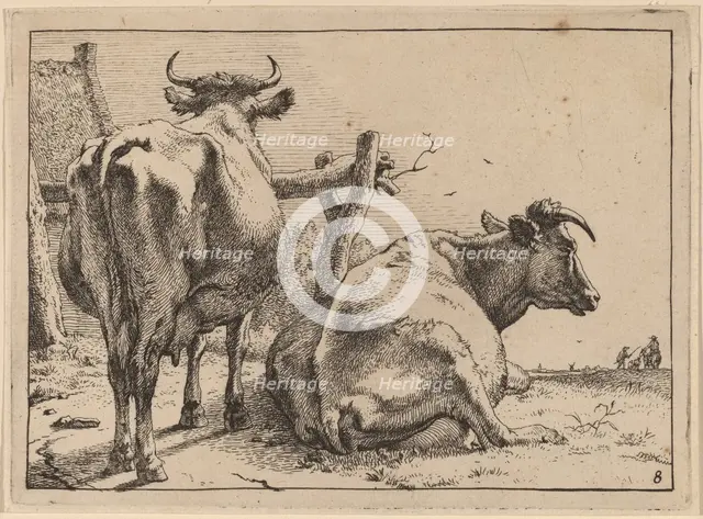 Two Cows Seen from Behind, 1650. Creator: Paulus Potter.