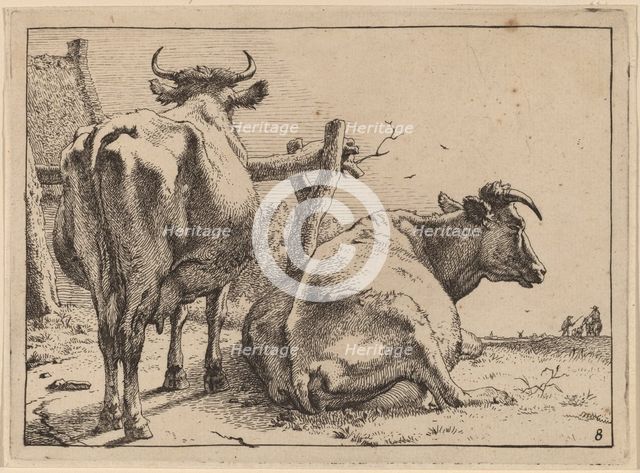 Two Cows Seen from Behind, 1650. Creator: Paulus Potter.