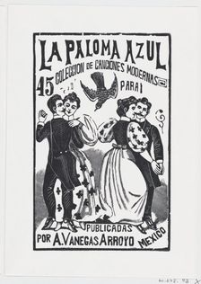 Two couples dancing, illustration for La Paloma Azul, published by Antonio Vane..., ca. 1880-1910. Creator: José Guadalupe Posada