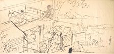 Two Courtesans Enjoying the View from a Teahouse. Creators: Utagawa Kunisada, Ichiransai Kunitsuna