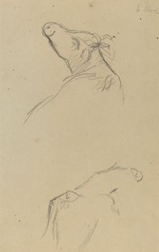 Two Cow's Heads [verso], 1884-1888. Creator: Paul Gauguin