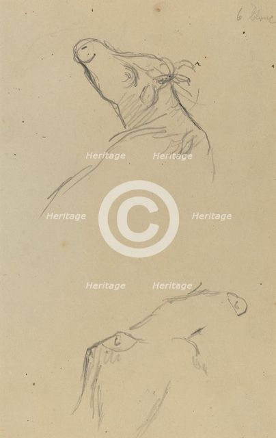 Two Cow's Heads [verso], 1884-1888. Creator: Paul Gauguin.