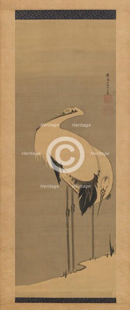 Two Cranes, 1795. Creator: Ito Jakuchu.