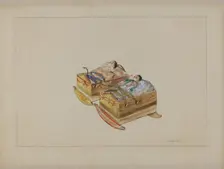Two Cradles with Dolls, 1935/1942. Creator: John Fisk