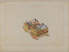 Two Cradles with Dolls, 1935/1942. Creator: John Fisk