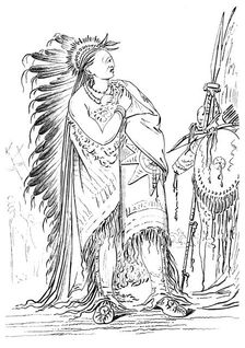 Two Crows Native American male of the Minataree tribe, 1841.Artist: Myers and Co