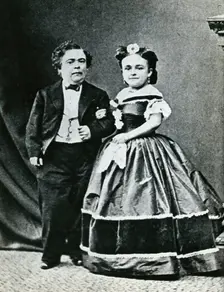 Two dwarfs: "Tom Thumb" (Charles Sherwood Stratton) (1838-1883) and his wife Lavinia... , c1865. Creator: Unknown