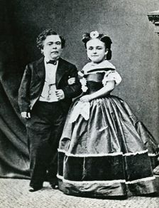 Two dwarfs: "Tom Thumb" (Charles Sherwood Stratton) (1838-1883) and his wife Lavinia... , c1865. Creator: Unknown