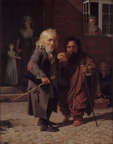 Two Dwarfs: Obligeert, a Jewish pigtail-ribbon Vendor, beside the Roman Dwarf Bajocco..., 1790-1800. Creator: Jens Juel