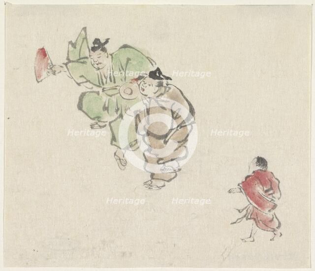 Two dancers and a child, 1808-1861. Creator: Utagawa Kuniyoshi.