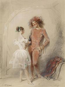 Two Dancers Backstage, 1852. Creator: Paul Gavarni