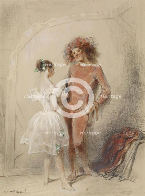 Two Dancers Backstage, 1852. Creator: Paul Gavarni.