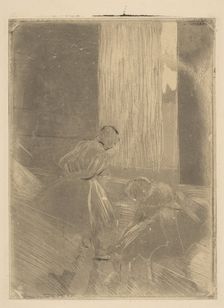 Two Dancers in a Rehearsal Room, 1877-78. Creator: Edgar Degas