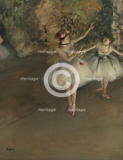 Two Dancers on a Stage, 1874. Creator: Degas, Edgar (1834-1917).