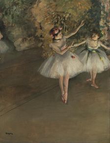 Two Dancers on a Stage, 1874. Creator: Degas, Edgar (1834-1917)