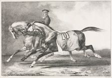 Two Dappled Horses Exercising, 1822. Creator: Théodore Géricault (French, 1791-1824)