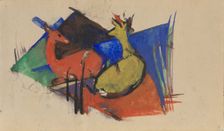 Two Deer Lying Down, 1912-1913