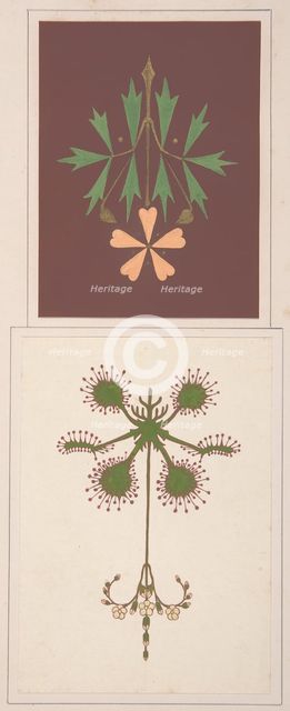 Two design drawings, ca. 1883, based on earlier design. Creator: Christopher Dresser.