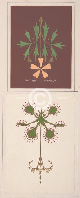 Two design drawings, ca. 1883, based on earlier design. Creator: Christopher Dresser.