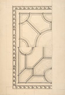 Two designs for a ceiling, second half 19th century. Creators: Jules-Edmond-Charles Lachaise, Eugène-Pierre Gourdet
