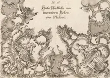 Two Designs for Ceiling Decorations, Plate 1 from Unterschiedliche neu inv..., Printed ca. 1750-56. Creator: Jeremias Wachsmuth