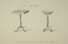 Two Designs for Flower Stands, 1835-1900. Creator: Robert William Hume