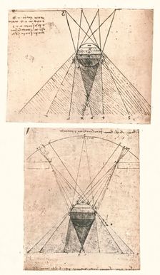 Two diagrams illustrating the theory of light and shade, c1472-c1519 (1883). Artist: Leonardo da Vinci