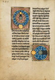 Two Diagrams with the Sun and the Moon; De Natura Avium; De Pastoribus et Ovibus, 1277 or after. Creator: Unknown
