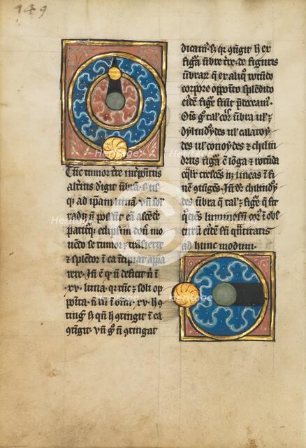 Two Diagrams with the Sun and the Moon; De Natura Avium; De Pastoribus et Ovibus, 1277 or after. Creator: Unknown.
