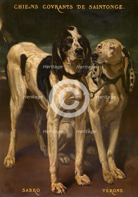 Two Dogs, c1830-1880. Creator: Louis-Godefroy Jadin.