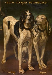 Two Dogs, c1830-1880. Creator: Louis-Godefroy Jadin
