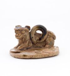 Two dogs with stand (one dog missing), Tang dynasty (618-907). Creator: Unknown