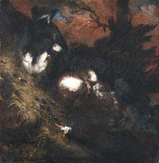 Two Doves on a Roof, 18th century. Creator: Unknown