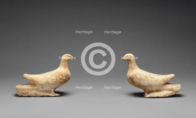 Two Doves from a Funerary Monument, 350-300 BC. Creator: Unknown.