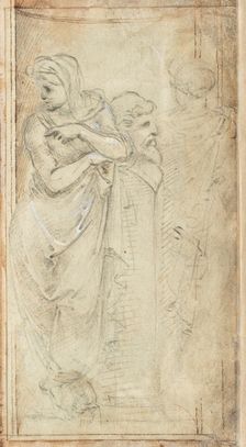 Two Draped Women Standing on Either Side of a Herm, 1488/1493. Creator: Filippino Lippi