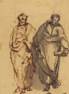 Two Draped Figures. Creator: Cherubino Alberti