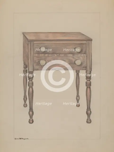 Two Drawer Stand, c. 1936. Creator: Edith Magnette.