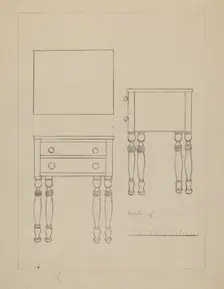 Two Drawer Stand, c. 1936. Creator: Edith Magnette
