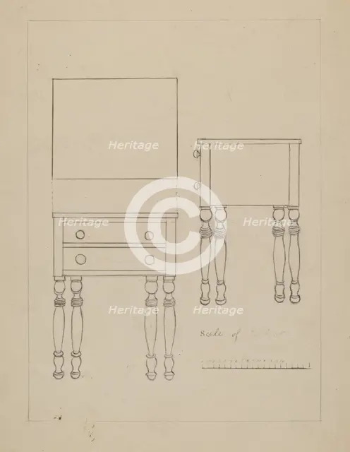Two Drawer Stand, c. 1936. Creator: Edith Magnette.