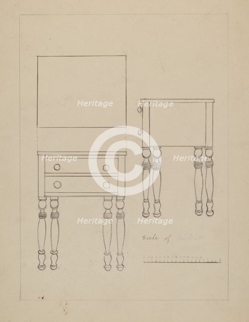 Two Drawer Stand, c. 1936. Creator: Edith Magnette.