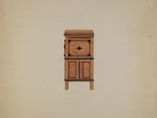 Two Drawer Sunflower Chest - side view, c. 1936. Creator: Martin Partyka