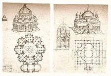 Two drawings of churches, c1472-c1519 (1883). Artist: Leonardo da Vinci