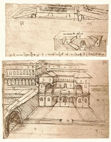 Two drawings of plans for towns, c1472-c1519 (1883). Artist: Leonardo da Vinci