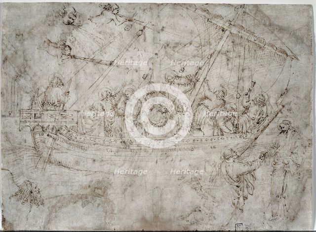 Two Drawings of Ships (verso), 1410s. Creator: Parri Spinelli (Italian, 1387-c. 1453).