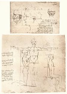 Two drawings illustrating the theory of the proportions of the human figure, c1472-c1519 (1883). Artist: Leonardo da Vinci